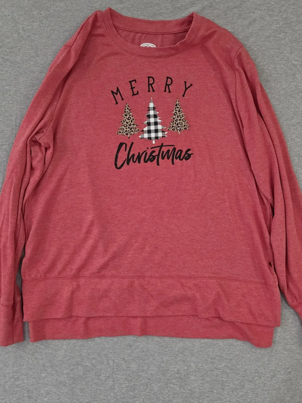 Merry Christmas Red Lightweight Holiday Sweatshirt - Cozy Women's Pullover-Lrg